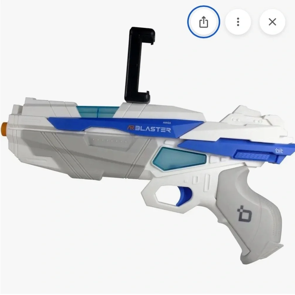 White and Blue Blaster Toy